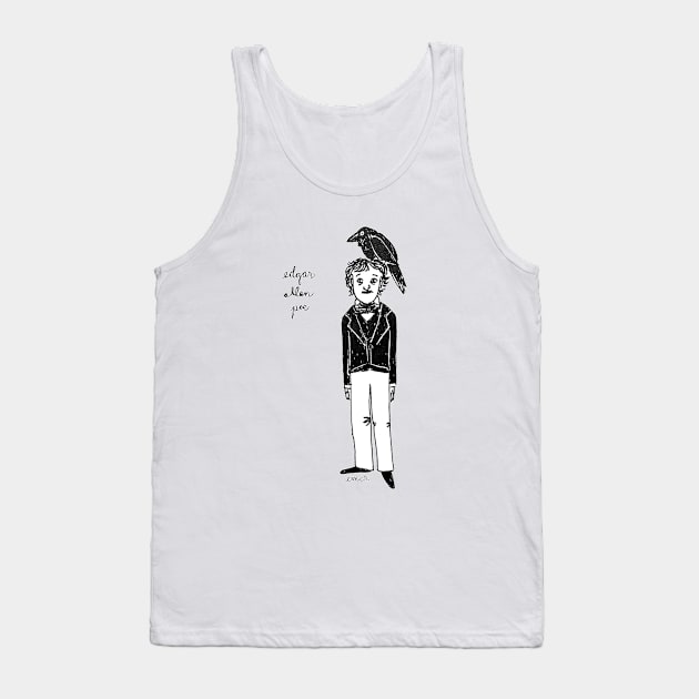 Inky Edgar Allen Poe Tank Top by BiblioartsbyEmma